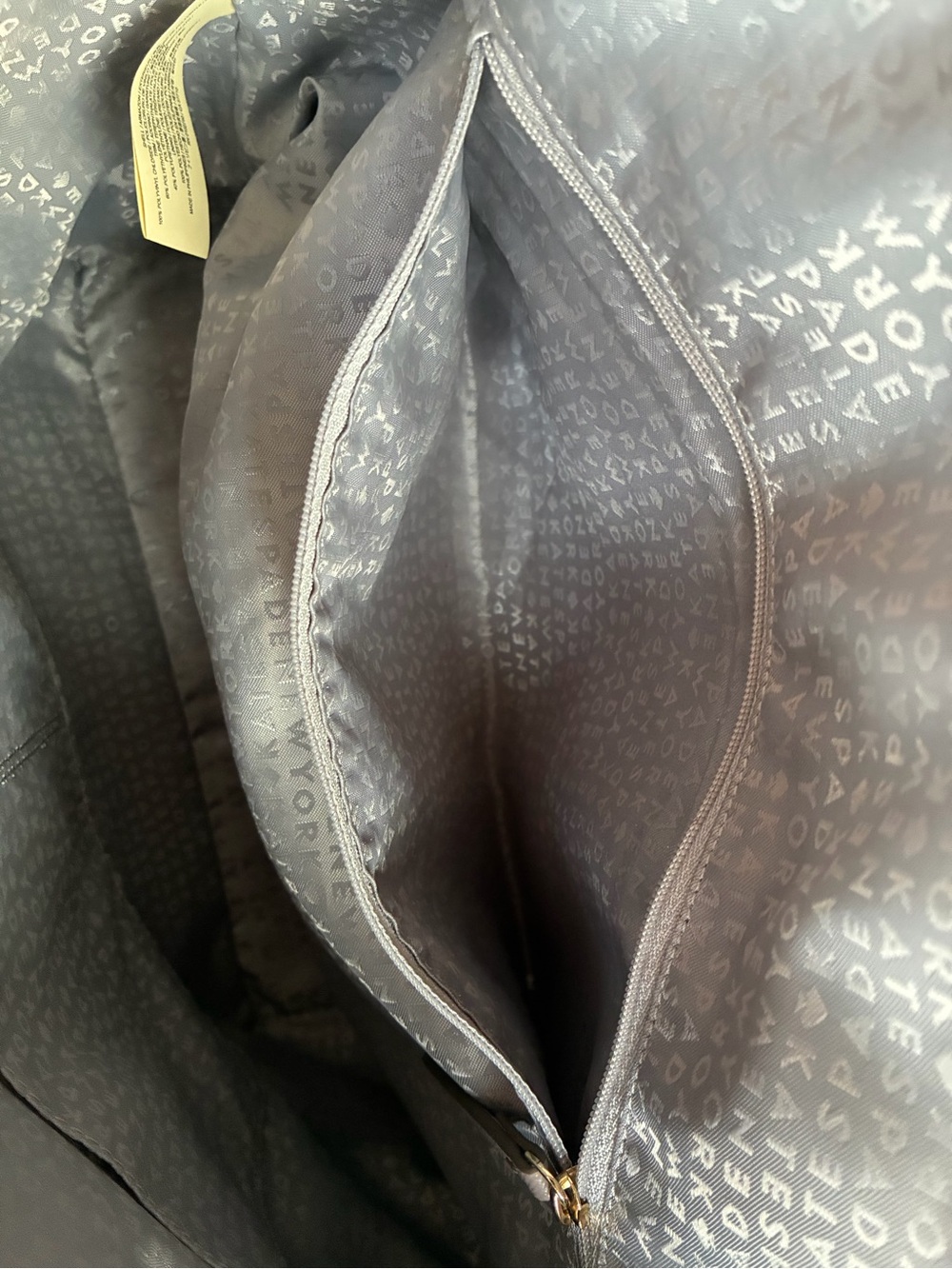 Kate Spade New York Flash Glitter Tote Bag in Cool Grey Lilac Saffiano Leather - Picture 15 of 16